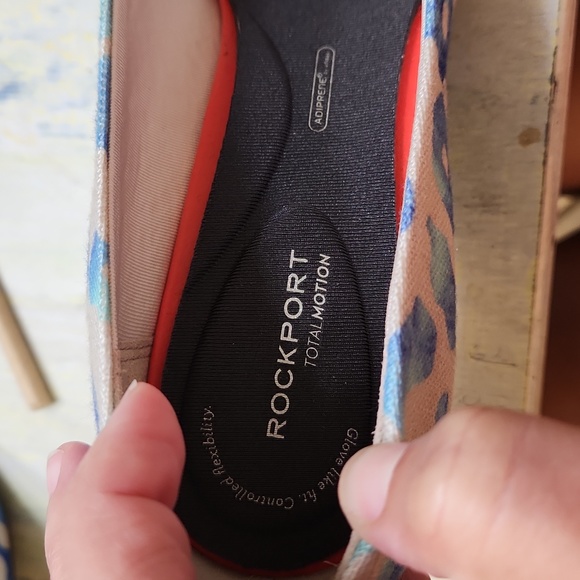 Blue leopard print linen heels Rockport TotalMotion Size 8 Never worn - Picture 12 of 12